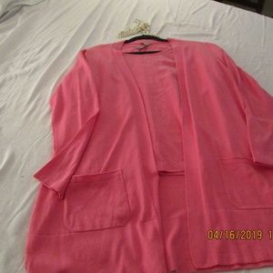 Two Piece J Jill Blouse/Sweater Coral